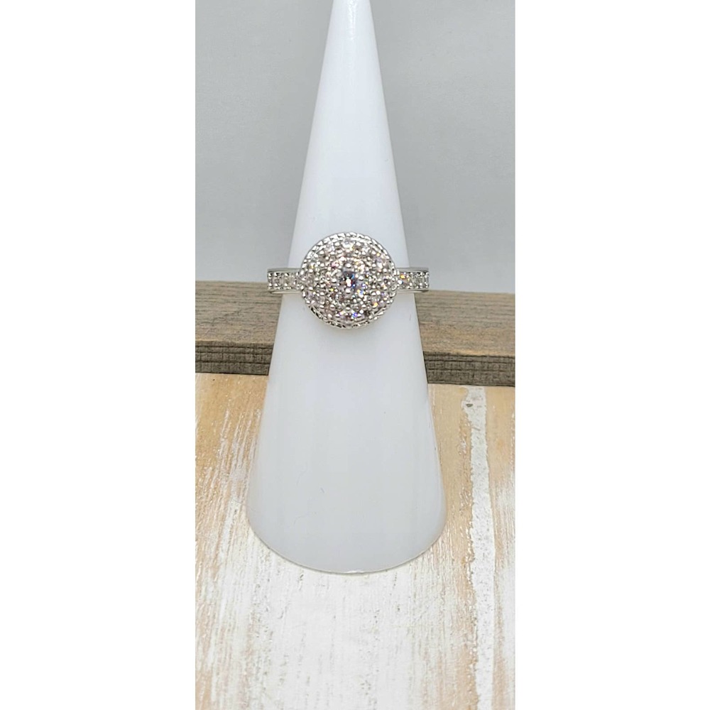 NWT $86 "Beneath The Stars" Diamind CZ Rhodium Plated band  Sz5